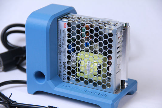 Heavy Duty 50W Bitaxe Power Supply - Meanwell LRS-50-5 with 16 Gauge Cables and Custom Stand