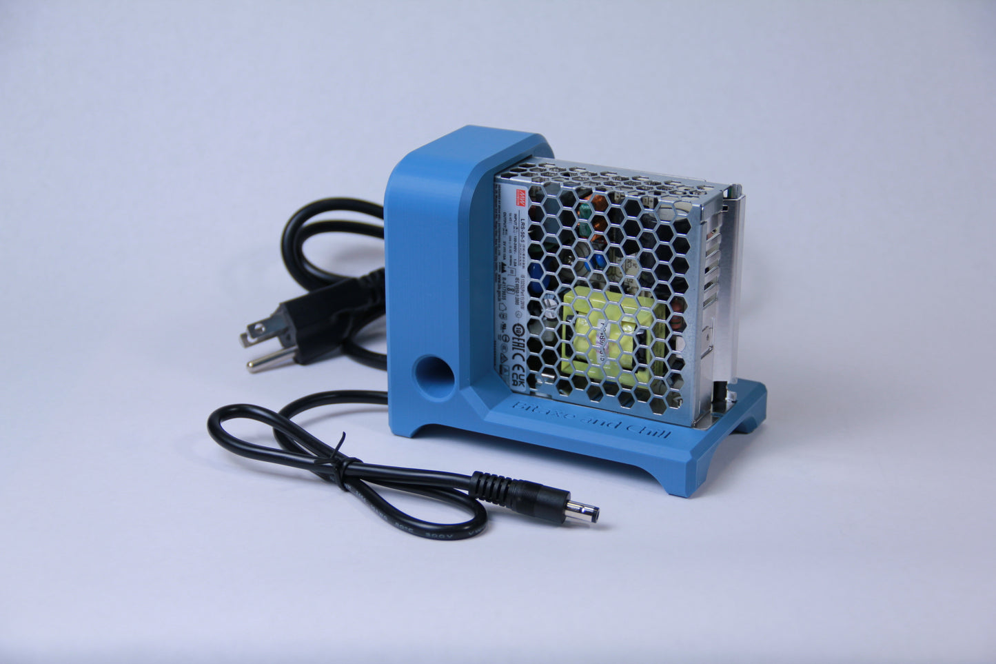 Heavy Duty 50W Bitaxe Power Supply - Meanwell LRS-50 with 16 Gauge Cables and Custom Stand