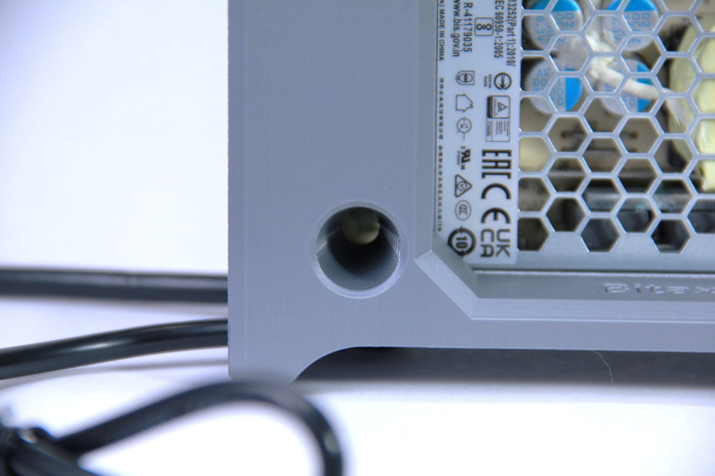 Super Duty 100W Bitaxe Power Supply - Meanwell LRS-100 with 16 Gauge Cables and Custom Stand